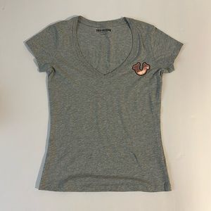 True Religion Fashion for the Senses Buddha V Neck Short Sleeve Shirt Small